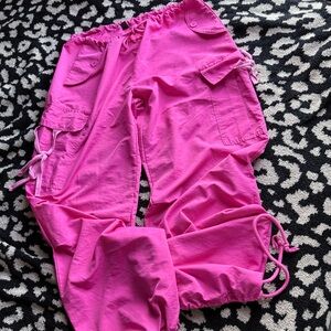 Pink Cargo Track Pants